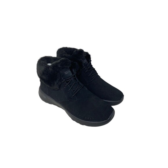 Skechers Booties Women's Size 8 Black Leather On The Go Walk Joy Bundle Up Boot - Picture 2 of 10